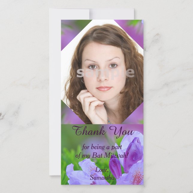 Rhododendron nach dem Regen-Schläger Mitzvah Dankeskarte (Vorderseite)