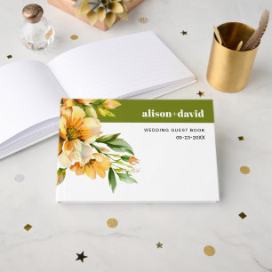 Rhododendron orange gelbe Blumen Hochzeit Gästebuch