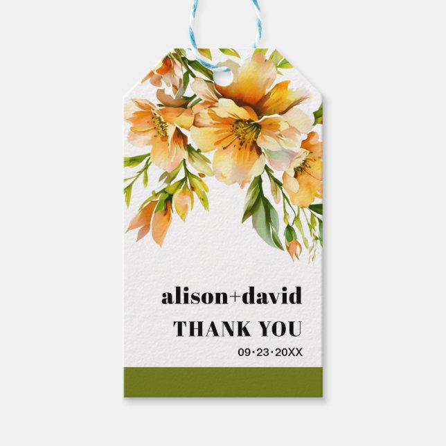 Rhododendron orange yellow flowers fall wedding geschenkanhänger (Vorderseite)