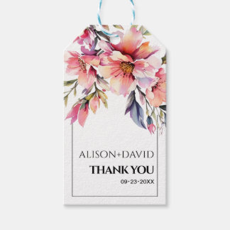 Rhododendron-Zweig und pfirsichfarbene Blumen Hoch Geschenkanhänger
