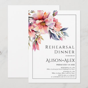 Rhododenron-Blumen Hochzeitsprobe-Dinner Einladung