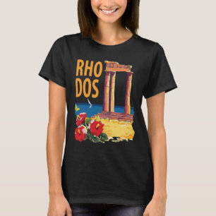 Rhodos Griechenland Antiker Tempel Gelb Reise T-Shirt