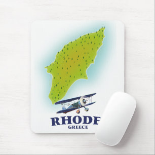 Rhodos, Griechenland Inselkarte Reiseplakat. Mousepad