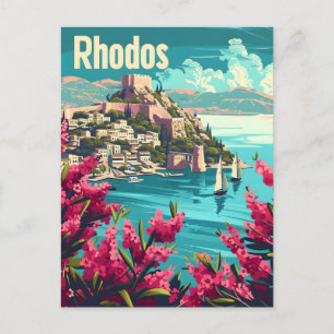 Rhodos Griechenland Vintage Postkarte