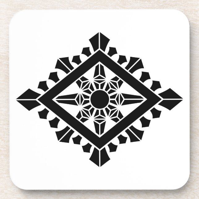 Rhombic Dharma chakra Getränkeuntersetzer (Vorderseite)