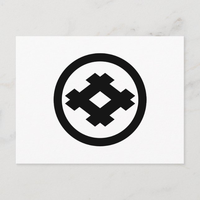 Rhombic well frame in circle postkarte (Vorderseite)