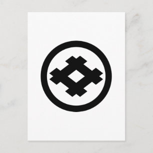 Rhombic well frame in circle postkarte