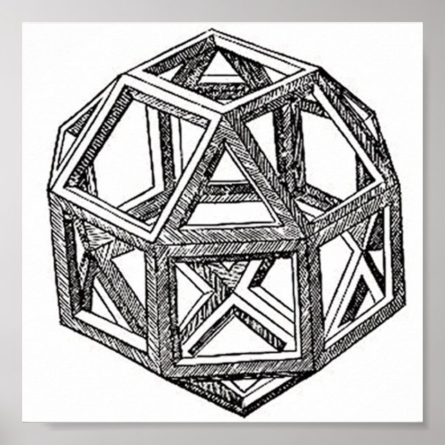 Rhombicuboctahedron, Leonardo Da Vinci Poster (Vorne)