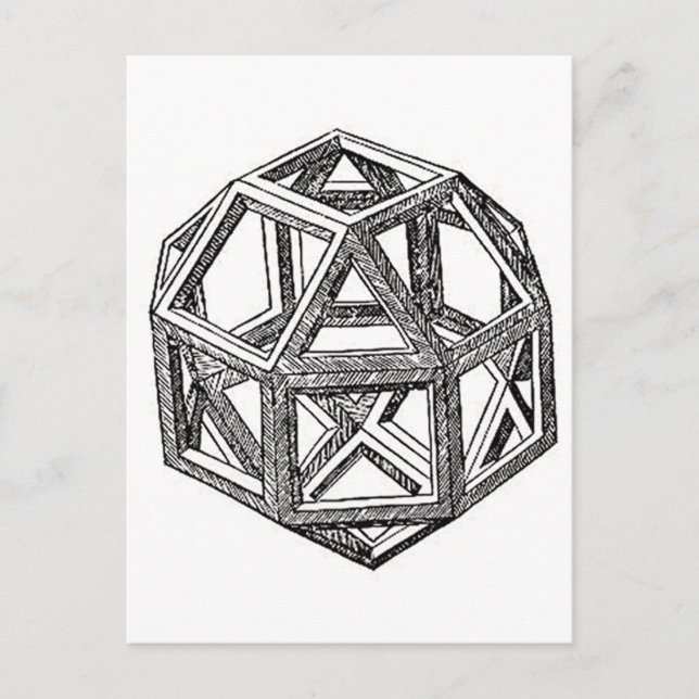 Rhombicuboctahedron, Leonardo Da Vinci Postkarte (Vorderseite)