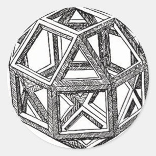 Rhombicuboctahedron, Leonardo Da Vinci Runder Aufkleber