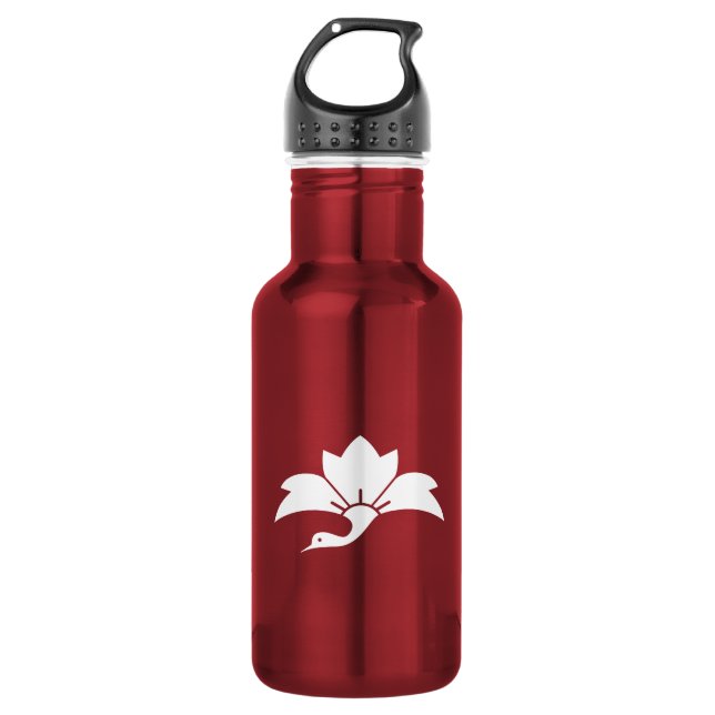 Rhombische Blume aus Nadelblättern Edelstahlflasche (Vorderseite)