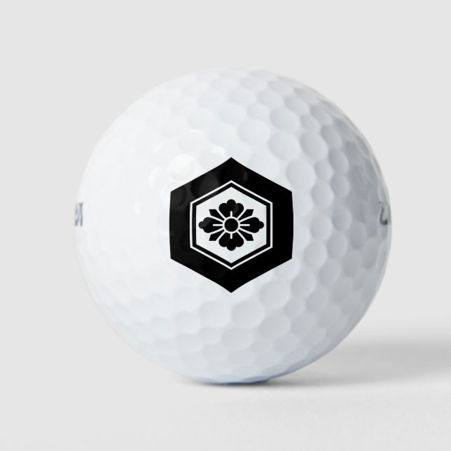 Rhombische Blume mit Schwertern in Tortoiseshell Golfball (Vorderseite)
