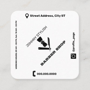 Rhomboide Schwarz Quadratische Visitenkarte