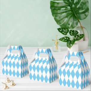 Rhombus-Muster für die blaue und weiße bayerische Geschenkschachtel