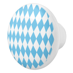 Rhombus-Muster für die blaue und weiße bayerische Keramikknauf
