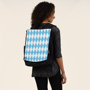 Rhombus-Muster für die blaue und weiße bayerische Rucksack