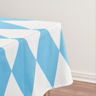 Rhombus-Muster für die blaue und weiße bayerische Tischdecke