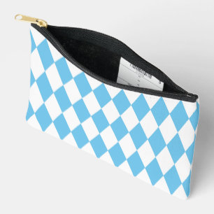 Rhombus-Muster für die blaue und weiße bayerische Zubehörtasche
