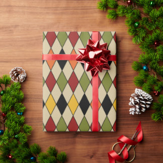Rhombus Red Green Black Yellow Orange Geschenkpapier
