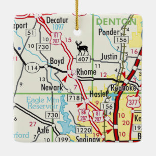Rhome TX Road Keramikornament