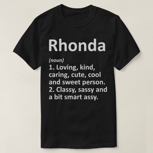 RHONDA Definition Personalisiert Name Funny Birthd T-Shirt (Design vorne)