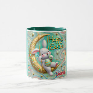 RHONDA ~ Lapin MOON ~ HAPPY EASTER ~ Mug