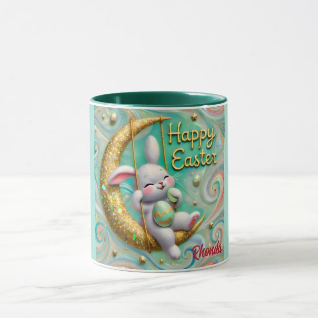 RHONDA ~ MOON Bunny ~ HAPPY EASTER ~ Tasse (Zentrum)