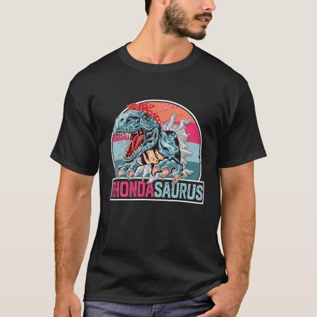 Rhonda Saurus Funny Personalisiert Dinosaur T Rex  T-Shirt (Vorderseite)