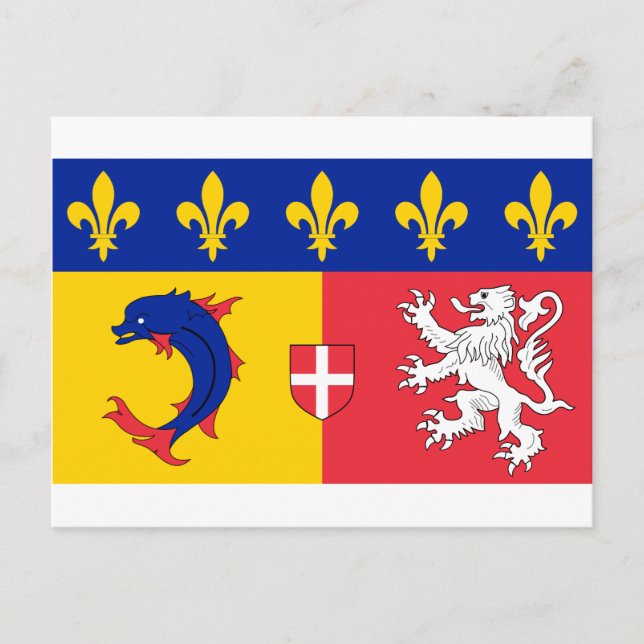 Rhone-Alpes-Flagge Postkarte (Vorderseite)