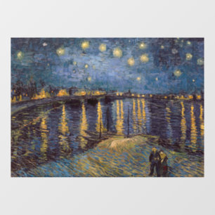 Rhone-Ufer Sternennacht Flussblick Fensteraufkleber