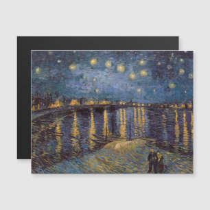 Rhone-Ufer Sternennacht Flussblick Magnetkarte