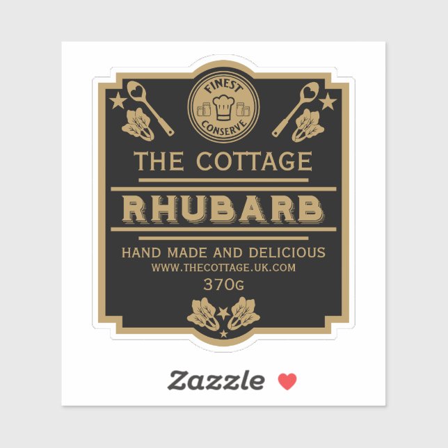 Rhubarb Conserve Maker Aufkleber (Blatt)
