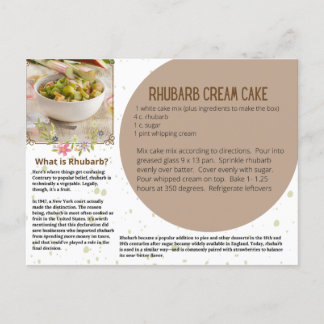 Rhubarb Cream Cake Rezept Postkarte
