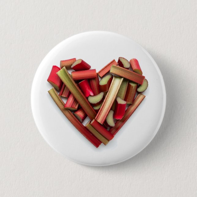 Rhubarb Heart Button (Vorderseite)