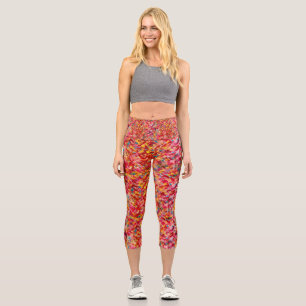 Rhubarb & Lemon Pie Capri Leggings