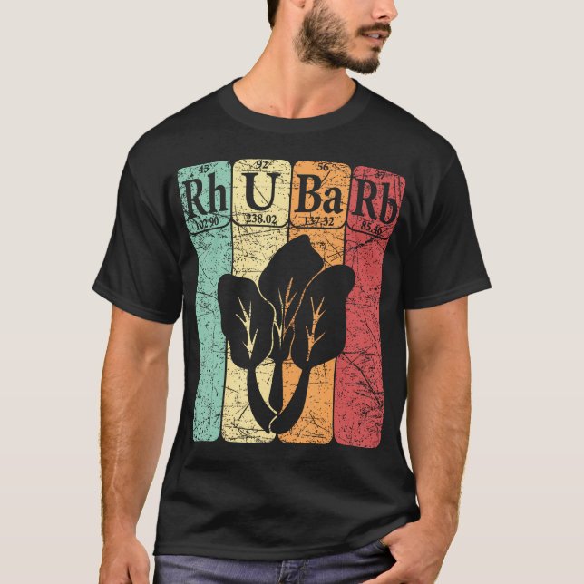 Rhubarb Periodic Table Elements Vegetable Retro Rh T-Shirt (Vorderseite)