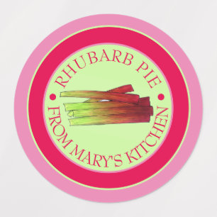 Rhubarb Stalks Homemade Pie aus der Küche Etiketten