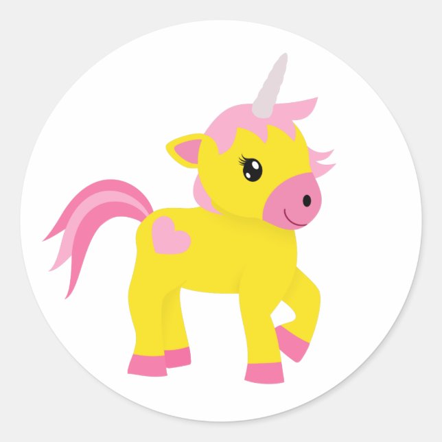 Rhubarb und Custard Unicorn Runder Aufkleber (Vorderseite)