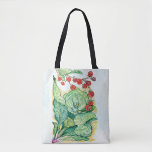 Rhubarb und Himbeeren Tote Tasche