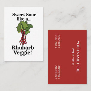 Rhubarb Veggie Funny Food Visitenkarte