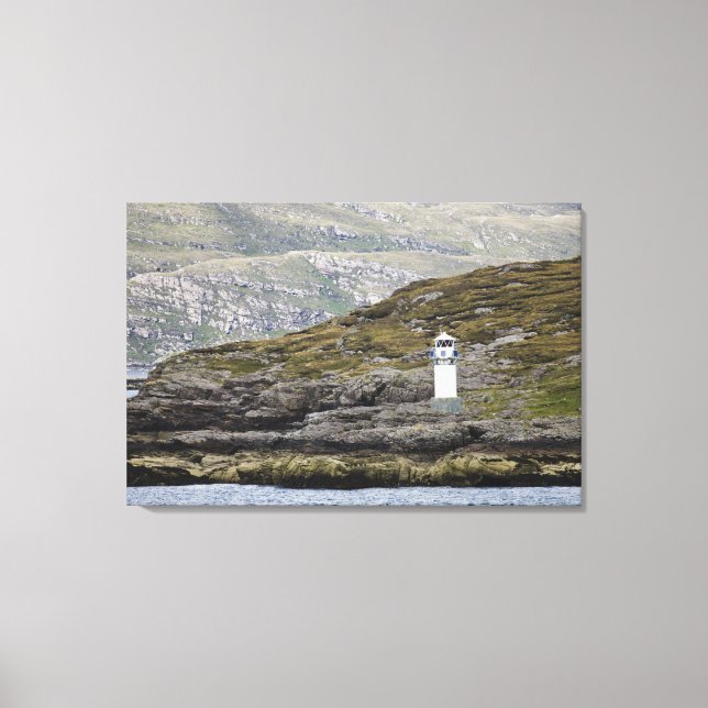 Rhue Lighthouse entlang der Küste Leinwanddruck (Vorderseite)