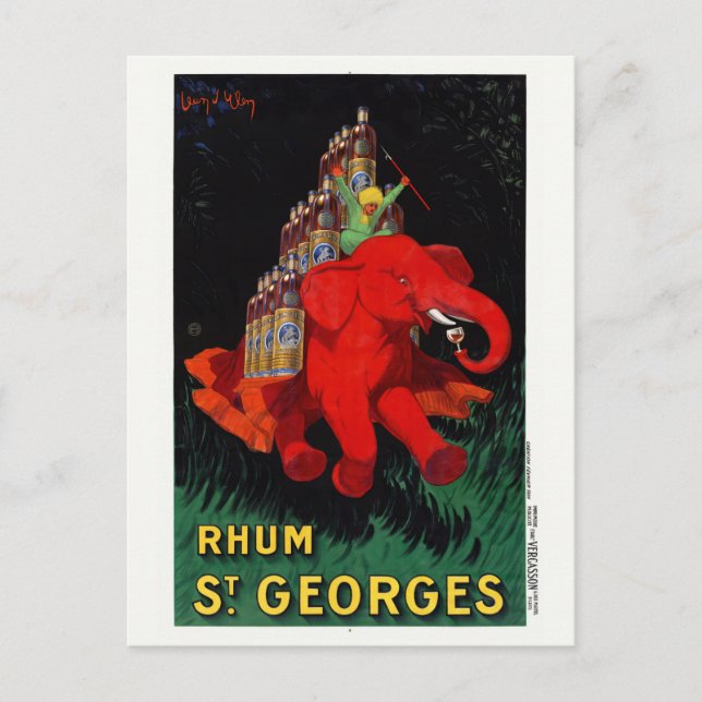 Rhum St. Georges Vintages Werbeplakat 1926 Postkarte (Vorderseite)