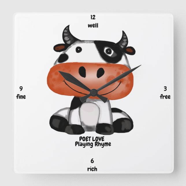 Rhyme Quadratische Wanduhr (Vorderseite)