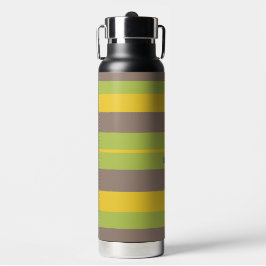 Rhythm Stripes Horizontal Lines Brown Yellow Green Trinkflasche