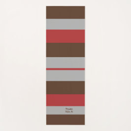 Rhythm Stripes Horizontal Lines Gray Red Brown Yogamatte