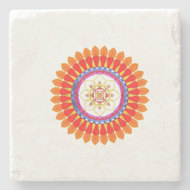 Rhythmic Euphoria Mandala  Steinuntersetzer (Vorderseite)