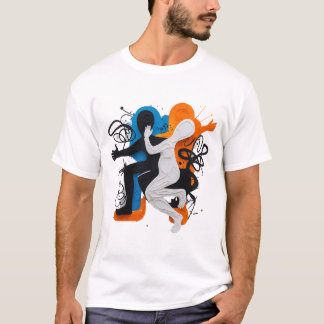 Rhythmic Fusion: Dance of Shadows and Colors T-Shirt