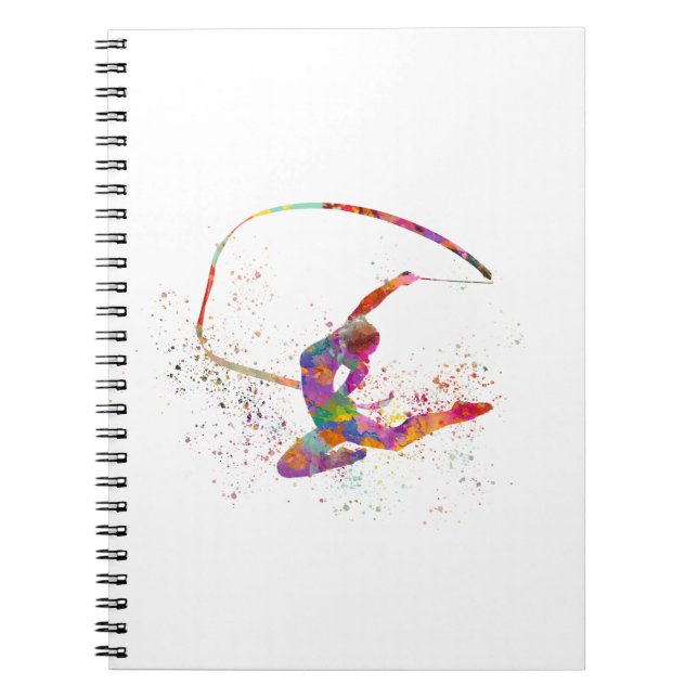 Rhythmic gymnastics in watercolor notizblock (Vorderseite)