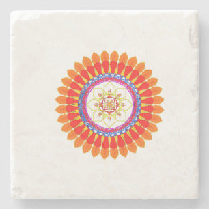 Rhythmische Euphorie-Mandala Steinuntersetzer