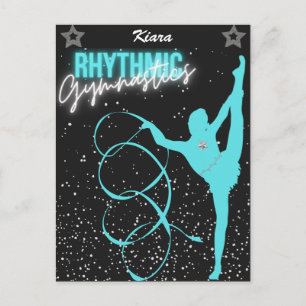 Rhythmische Gymnastik Band und Sterne Postkarte
